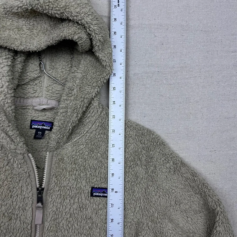Patagonia‎ Kids Deep Pile Los Gatos Fleece Full Zip Hoodie Jacket Size XXL Tan
